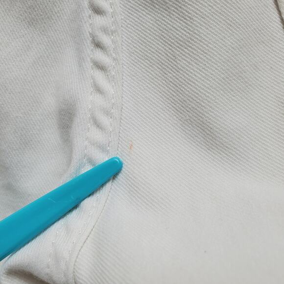 Mother Insider Crop Step Fray Jeans Glass Slipper Wash White Denim USA Size 27 - Picture 7 of 11